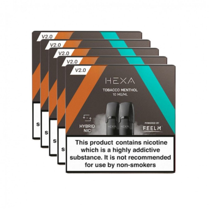 HEXA V2.0 Tobacco Menthol Pods - 5 Boxes 20mg