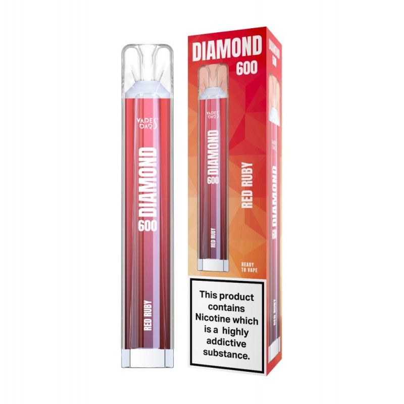 Vapes Bars Diamond 600 Red Ruby Disposable Vape