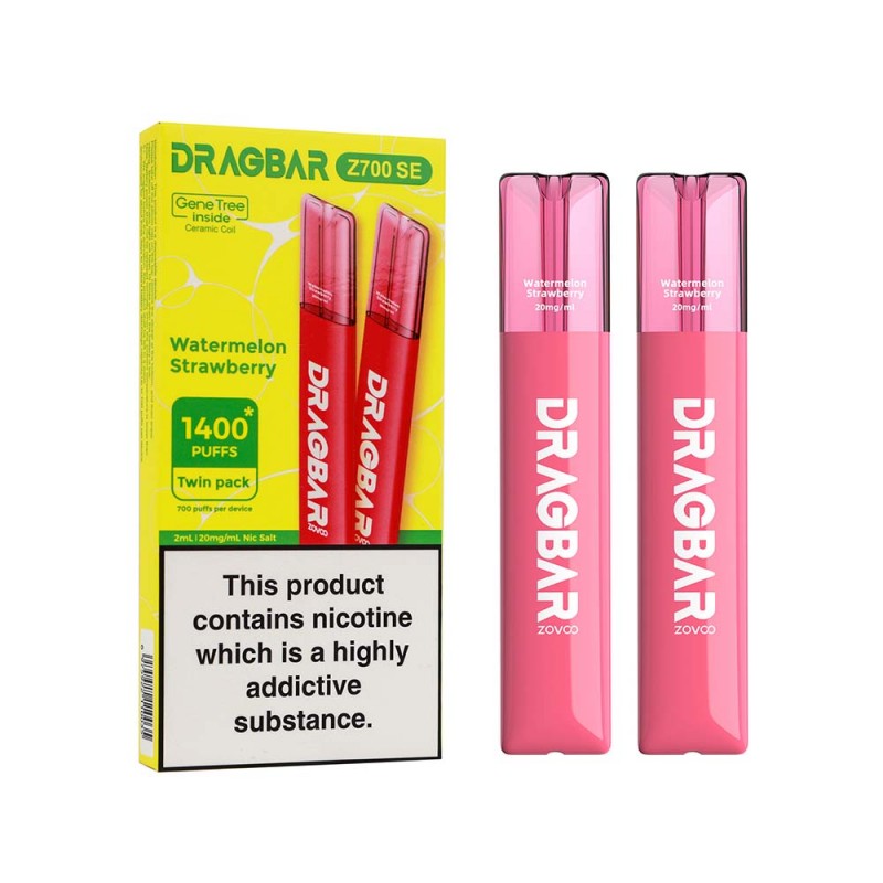 VooPoo Dragbar Z700 SE Watermelon Strawberry Disposable Vape (2 Pack)