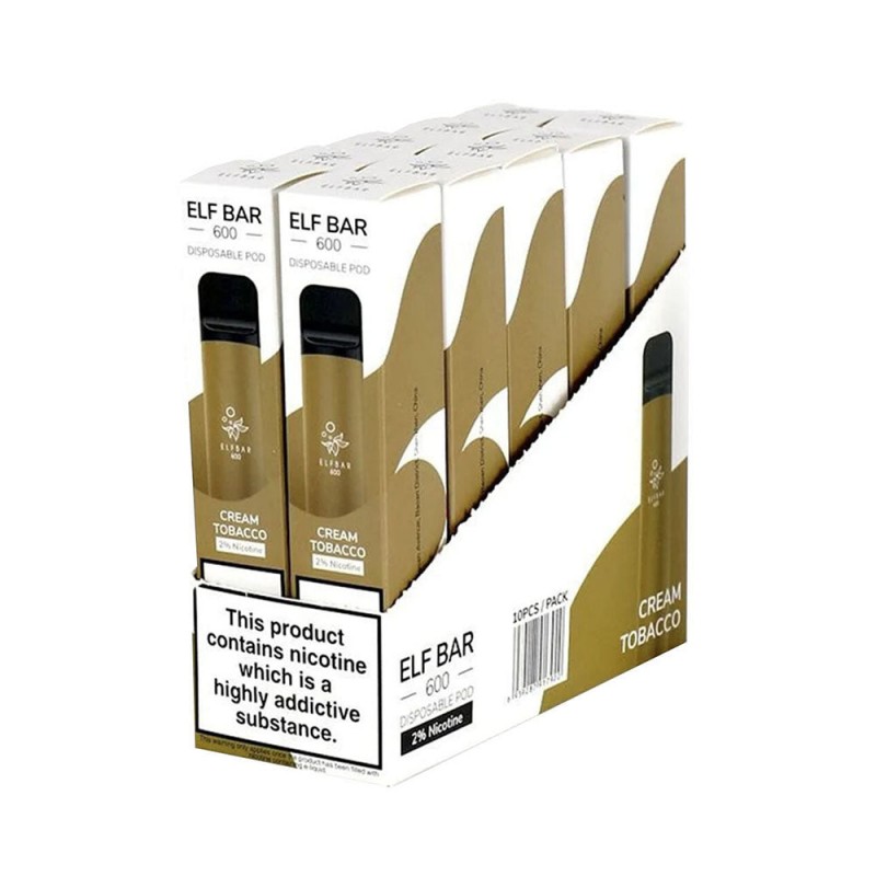 Elf Bar 600 Cream Tobacco - 10 Pack