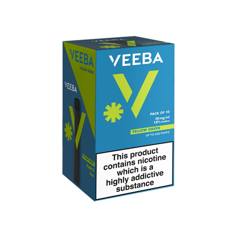 Veeba Yellow Green Disposable Vape 10 Pack